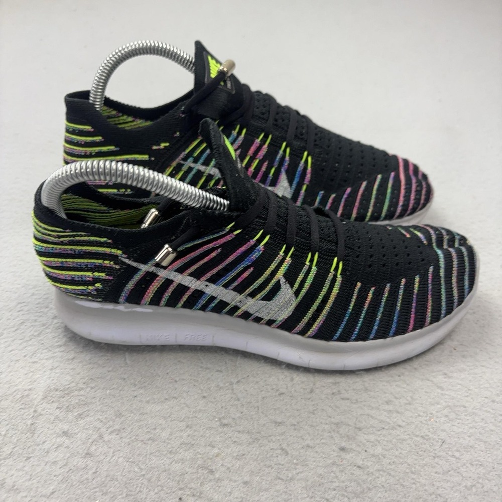 Nike Free RN Flyknit Shoes Womens Size 7.5 Black Running Sneakers Cushioned